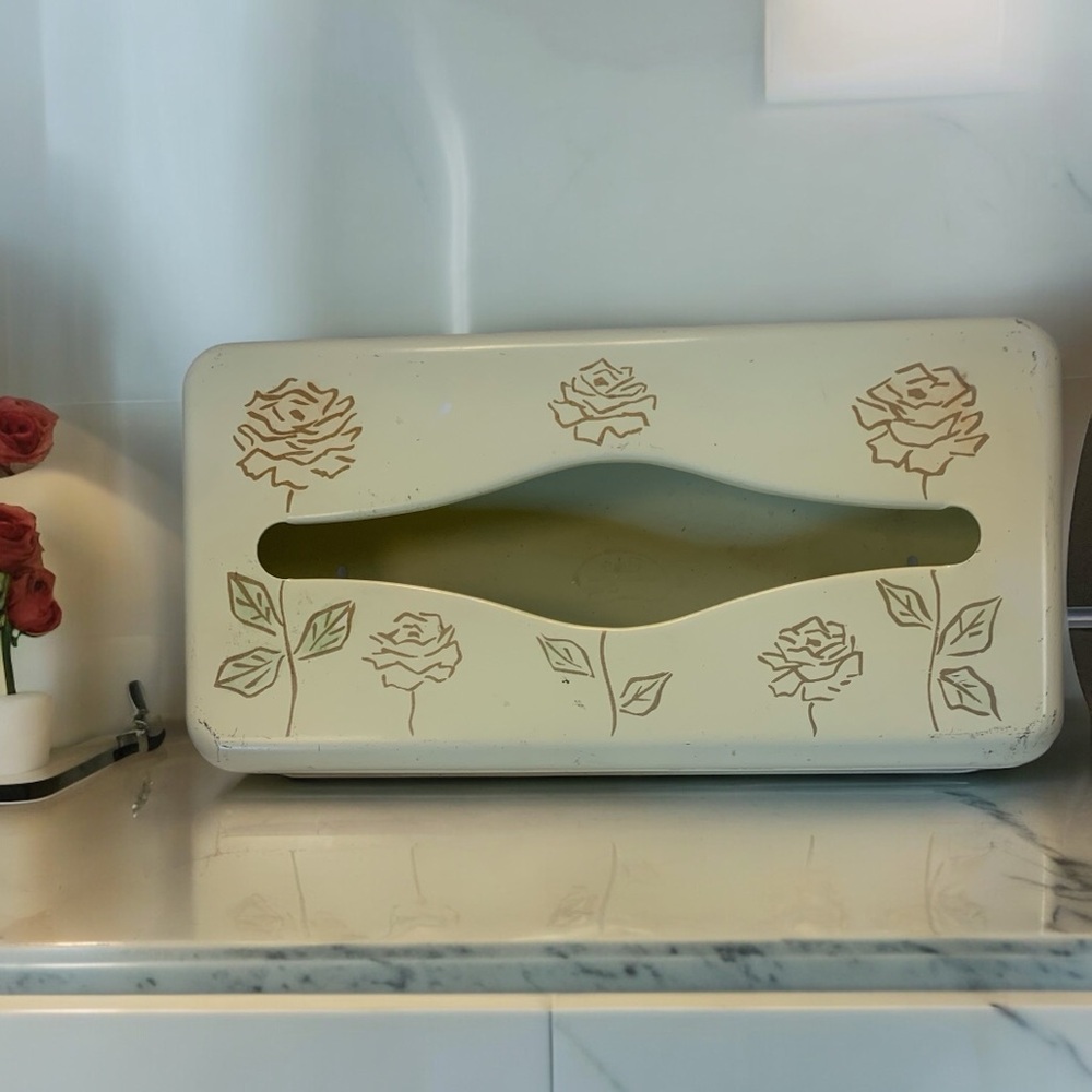 Vintage Ransburg metal tissue box dispenser MCM